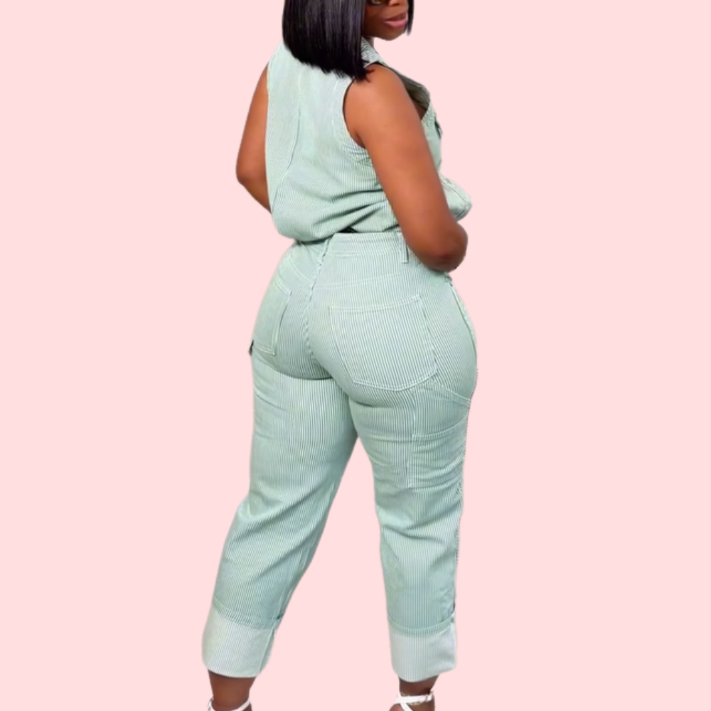 Summer Blue Corduroy Two-Piece Set