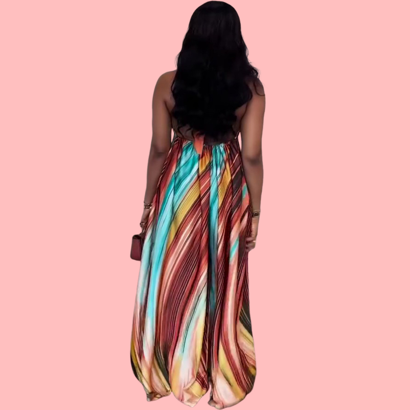 Colorful Tie-Dye Sleeveless Jumpsuit