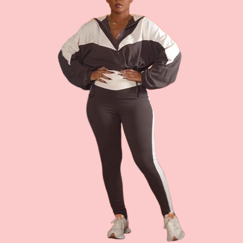 Color-Blocked Two-Piece Sports Set