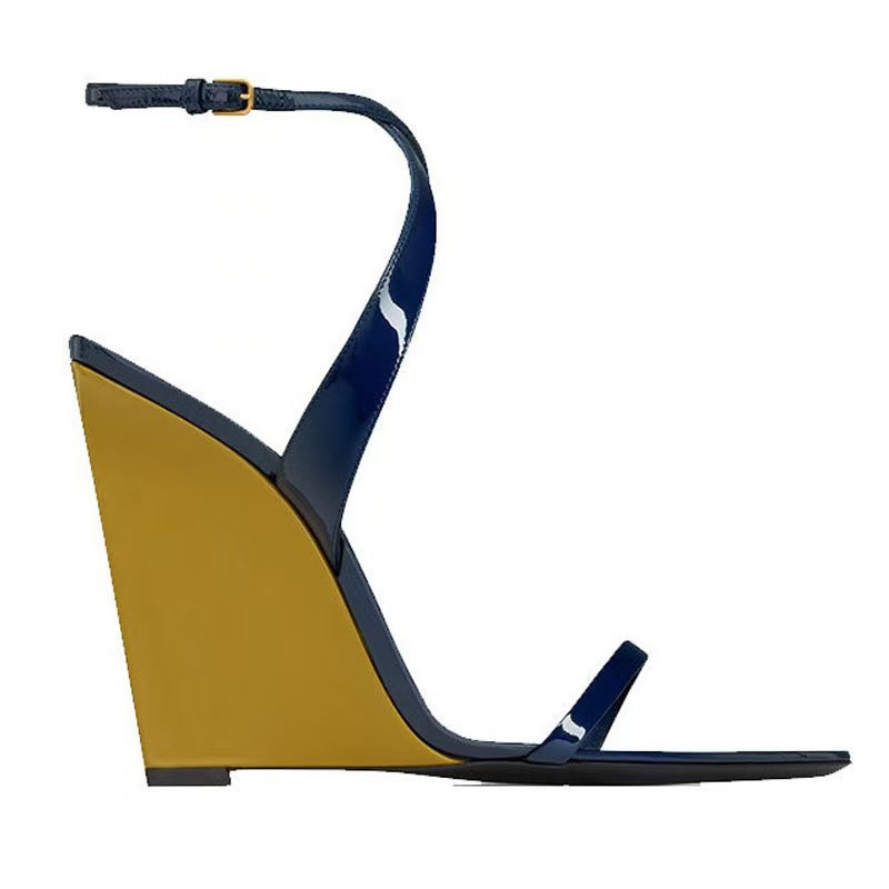 Colorblocked Pointed Toe High Heeled Sandals