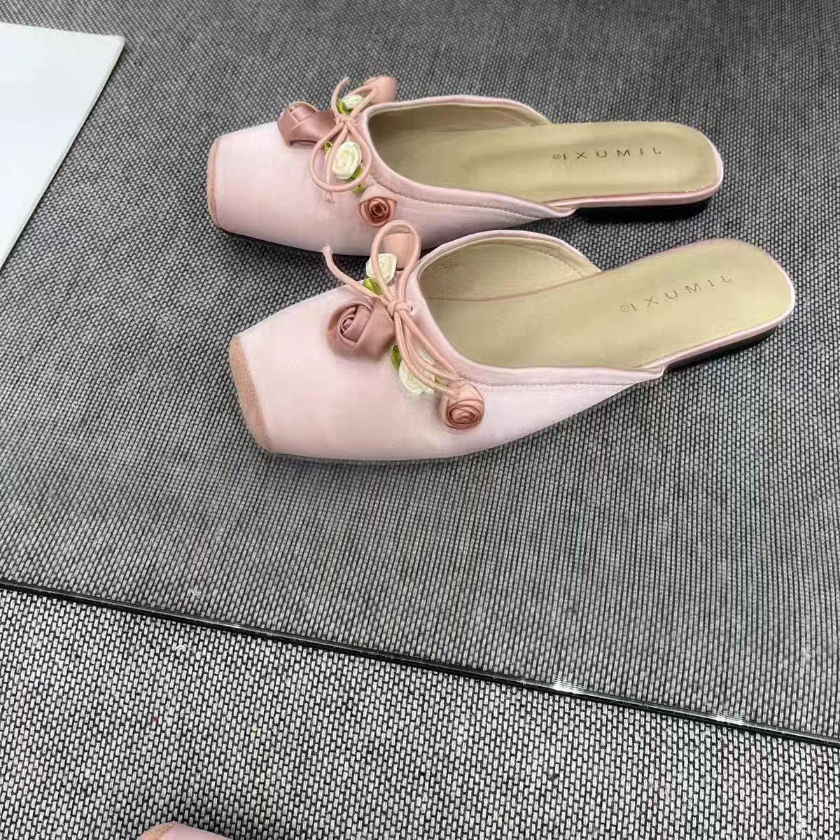 Floral Flat Toe Slippers