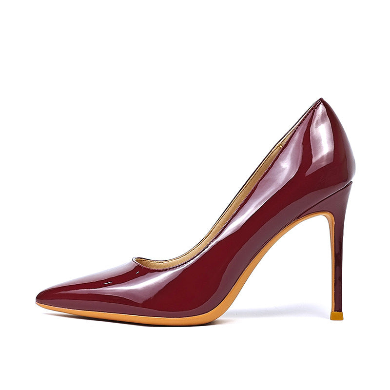 Pointed Toe Patent Leather High Heels