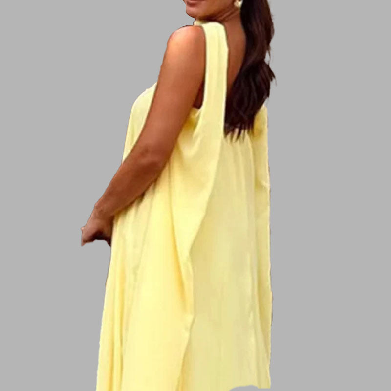 Yellow Sheath Flowing Maxi Dress