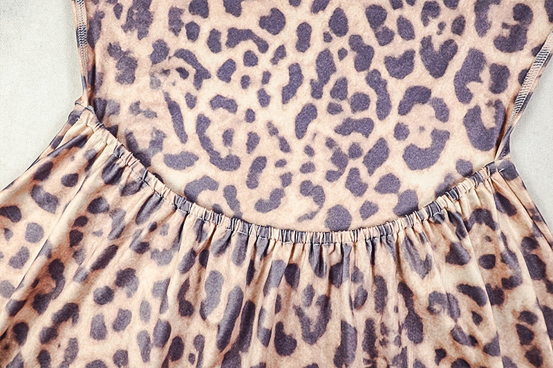 Campbell Leopard Foil Cowl Neck Mini Dress