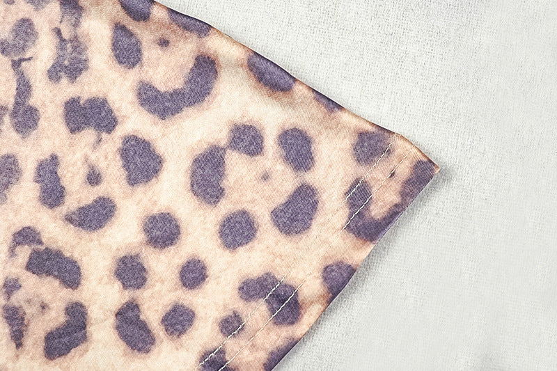 Campbell Leopard Foil Cowl Neck Mini Dress