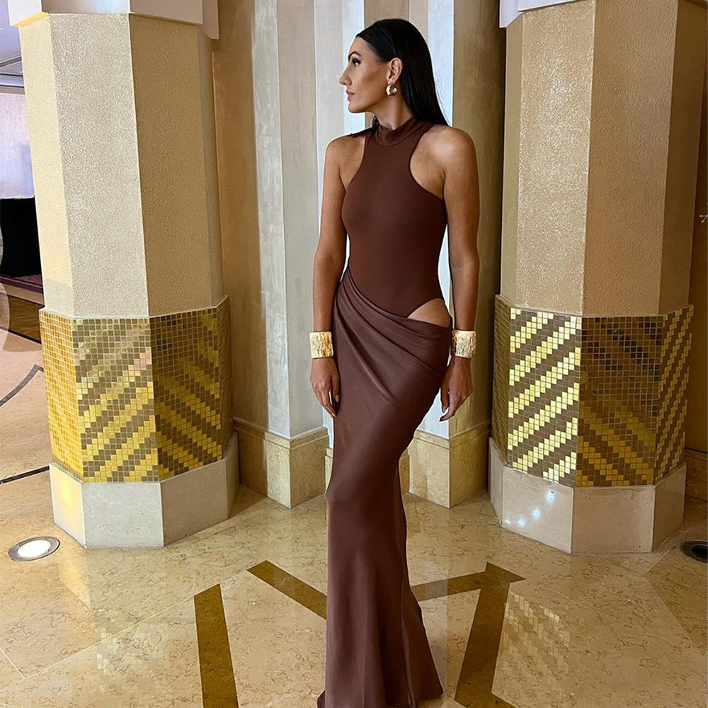 Knitted High Neck Top & Skirt Set