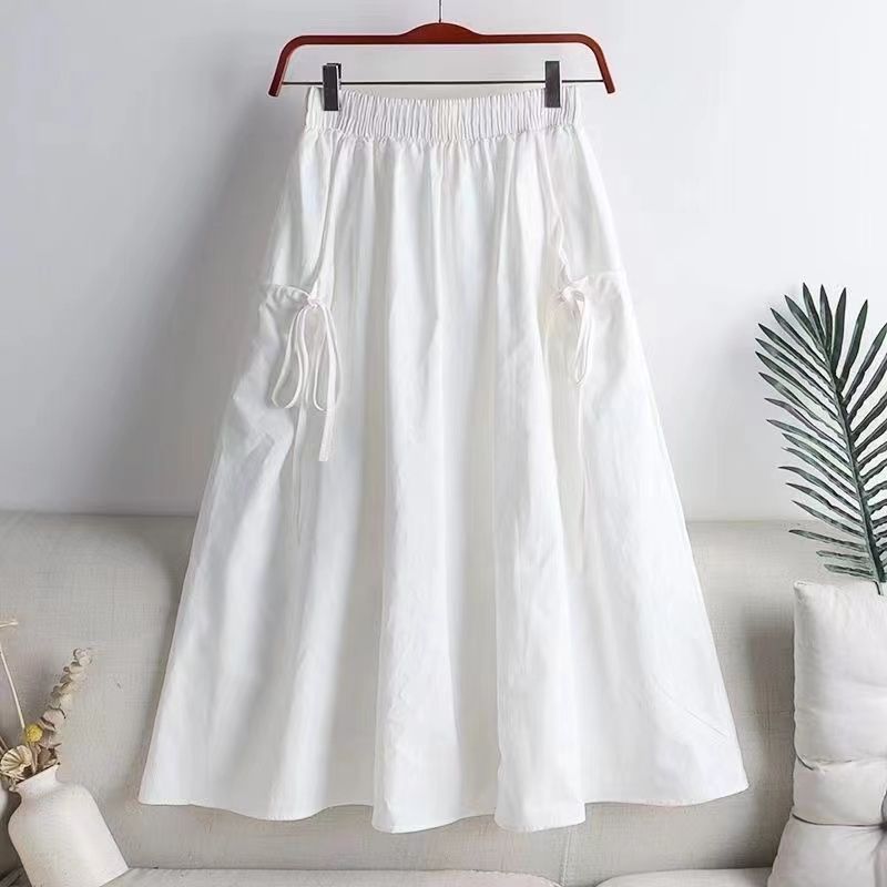 Solid Color Drawstring Pocket Skirt