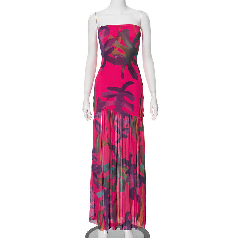 Floral-Print Sheath Maxi Dress