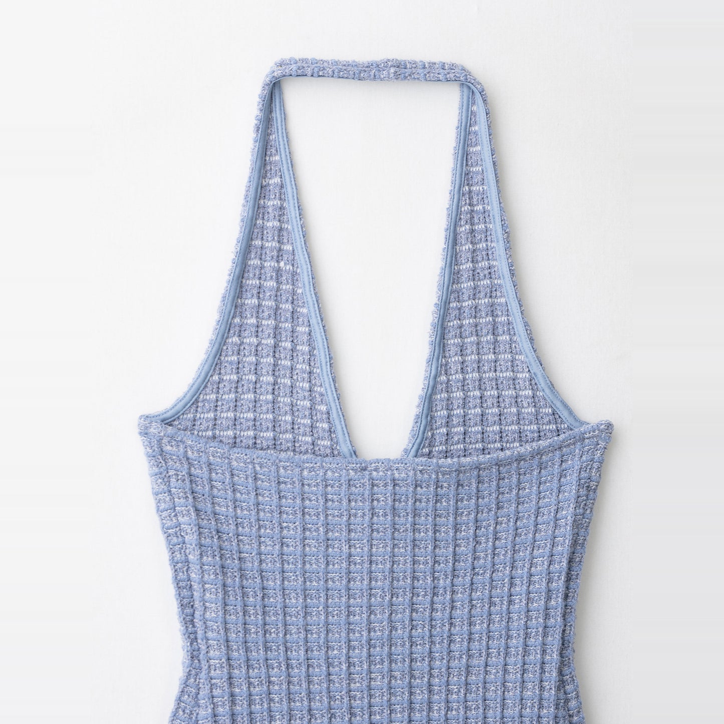 Blue Knit Sleeveless Mini Dress