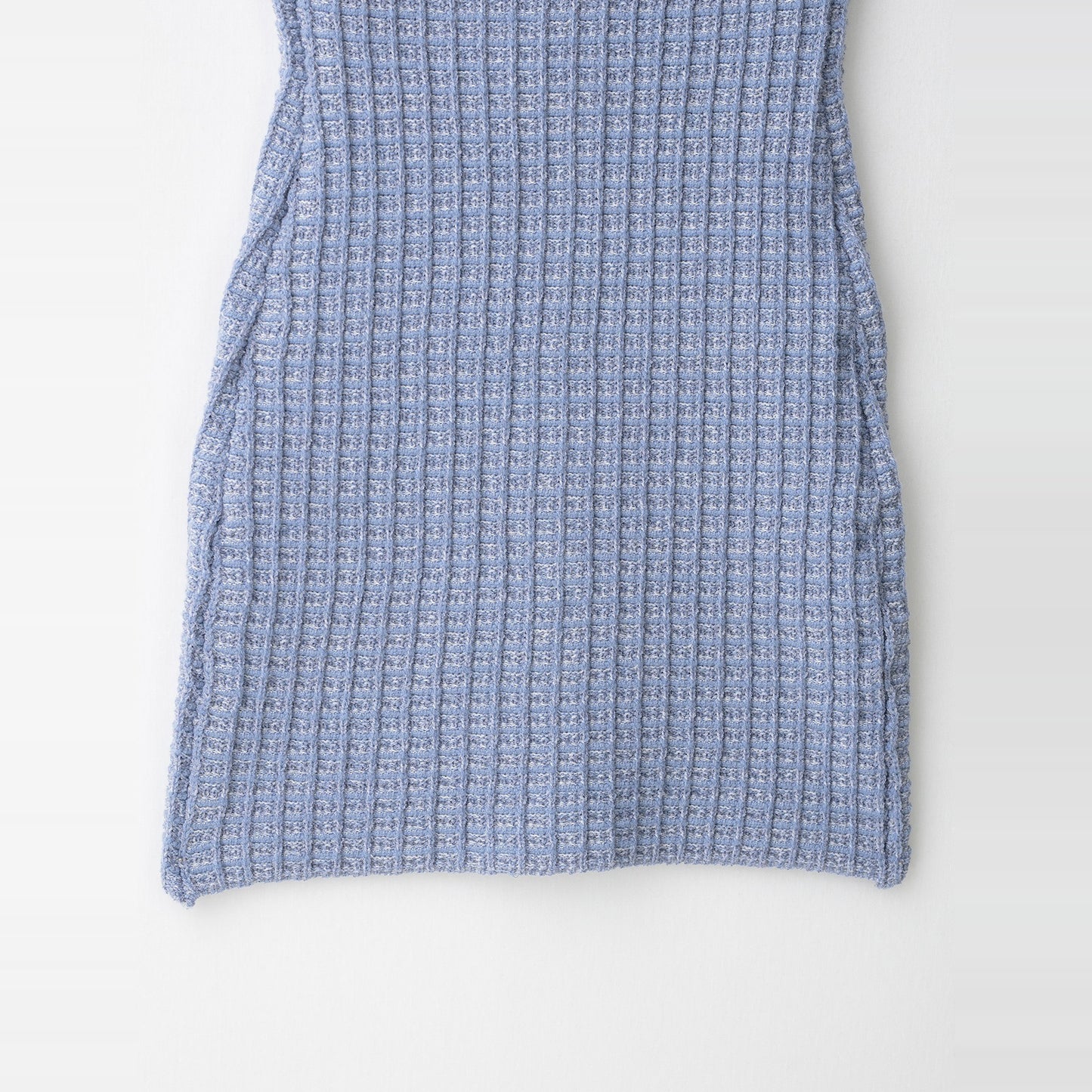 Blue Knit Sleeveless Mini Dress