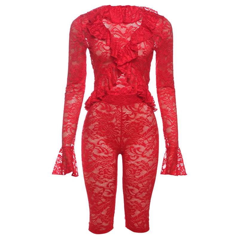Lace Ruffles Two-Piece Set