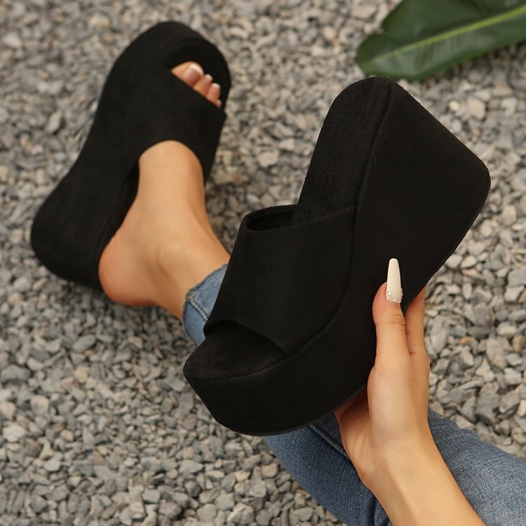 Leopard-Print Platform Slippers