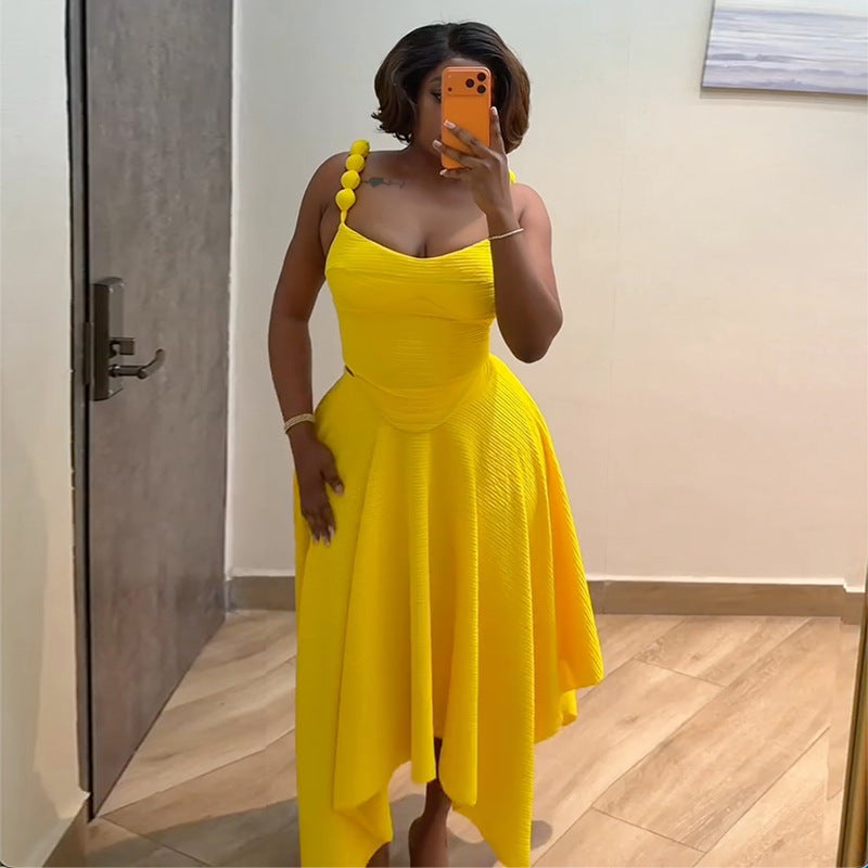 Solid-Color Tank Top & Skirt Two-Piece Set