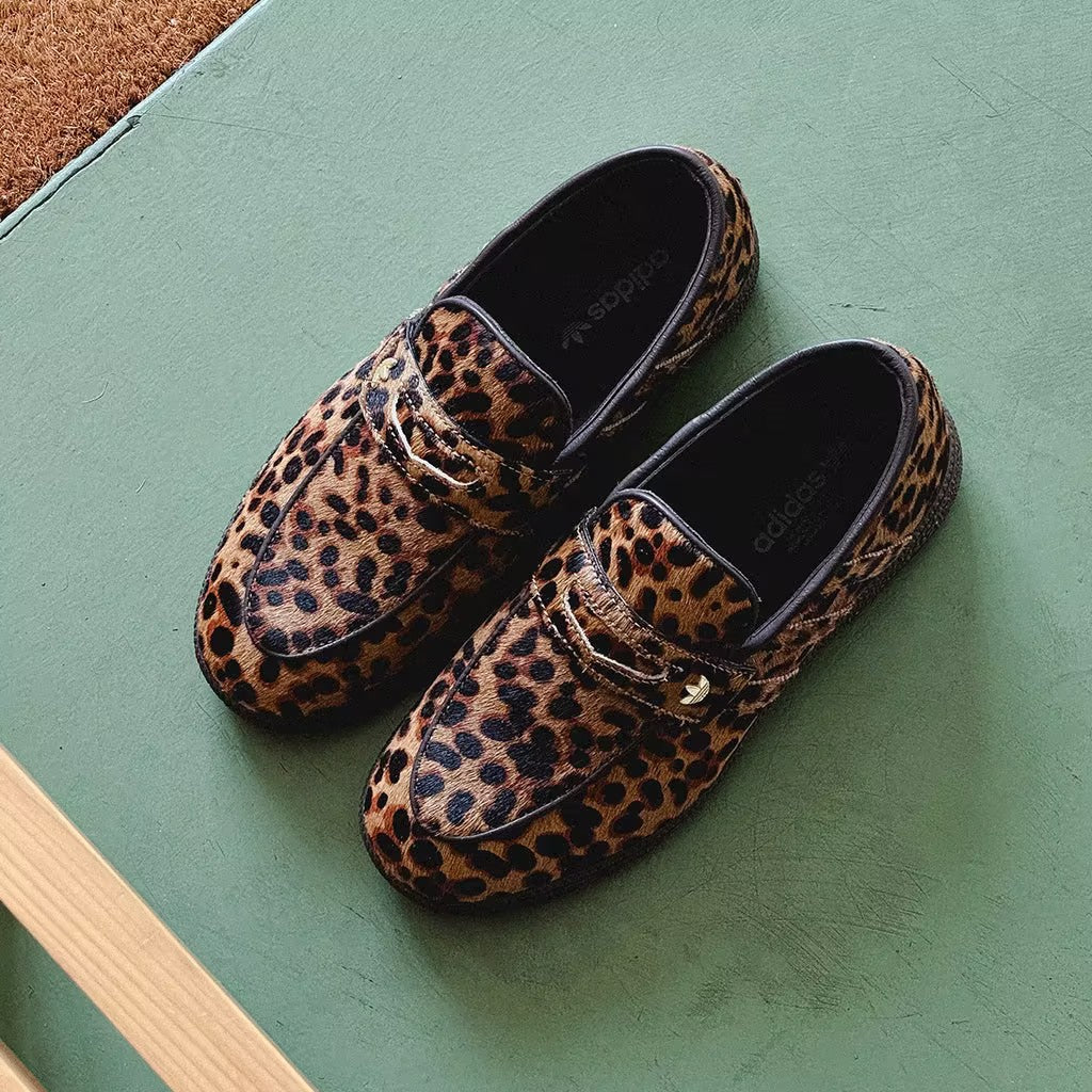 Leopard-print Suede Loafers
