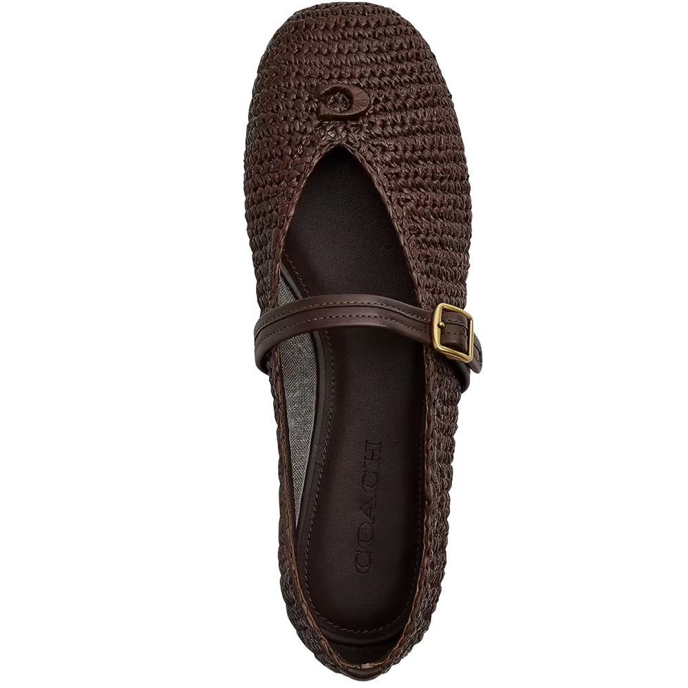 Brown Woven Ballet Flats