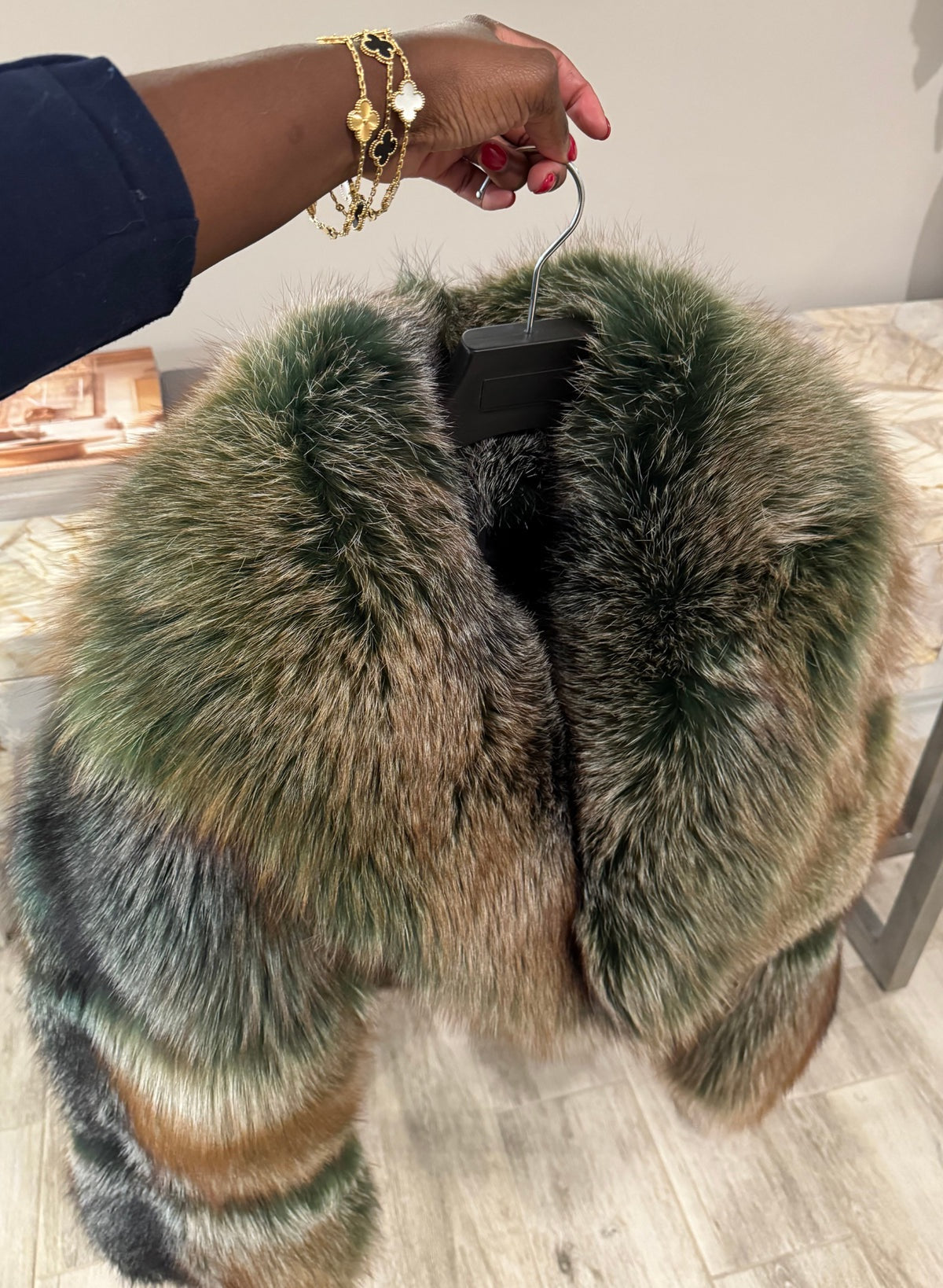 Cropped Fox Fur Jacket