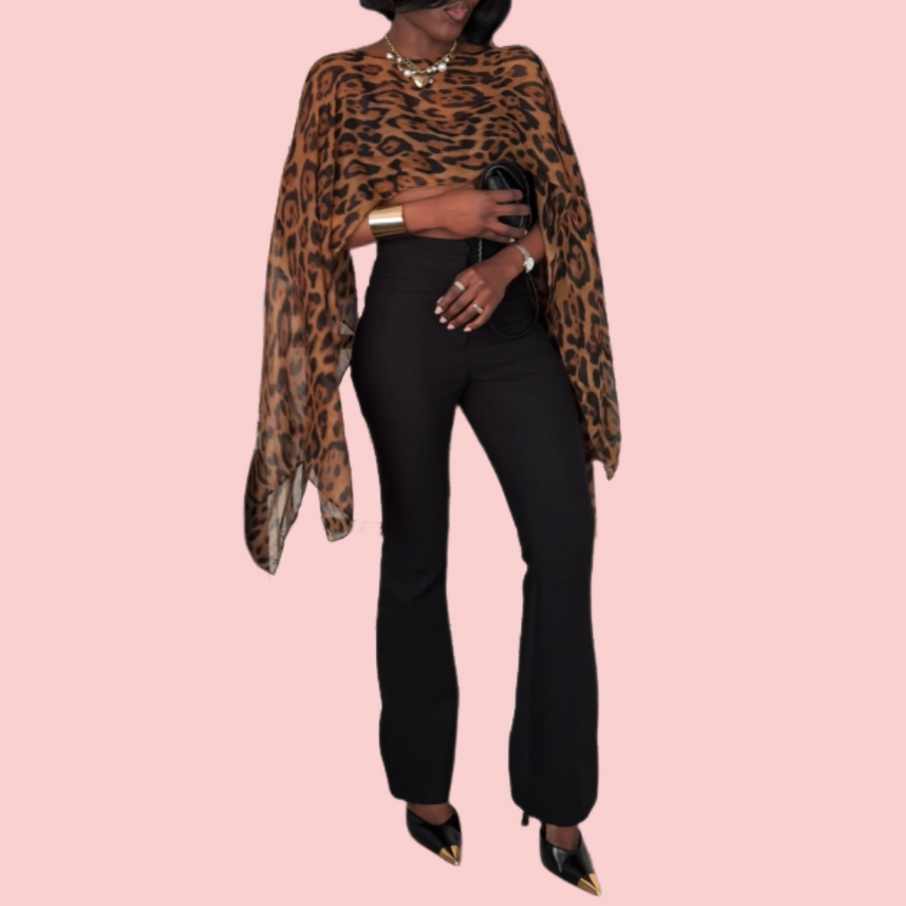Leopard-print Mesh Scarf