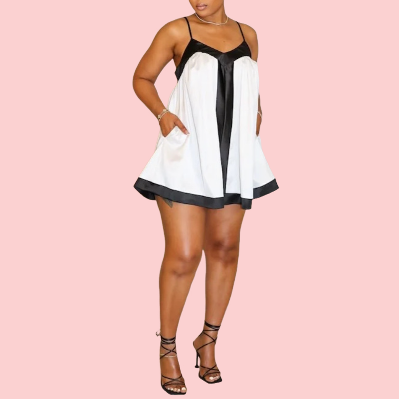 Camisole Colorblock Pocket Romper