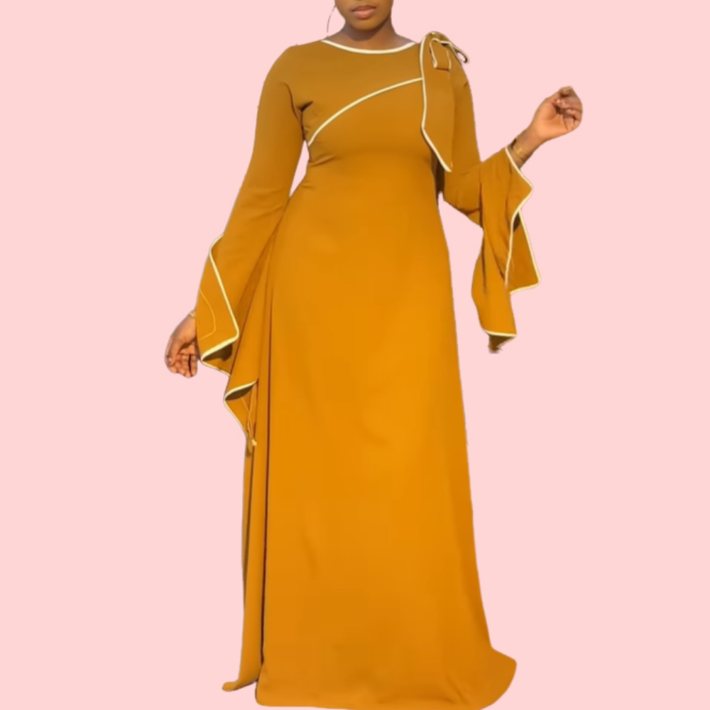 Yellow Bow Elegant Maxi Dress
