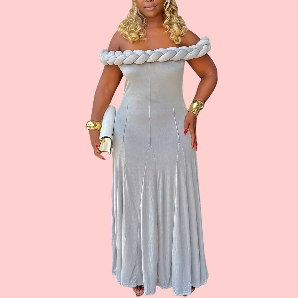 Twisted One-Shoulder Pleated Slim-Fit Maxi Dress