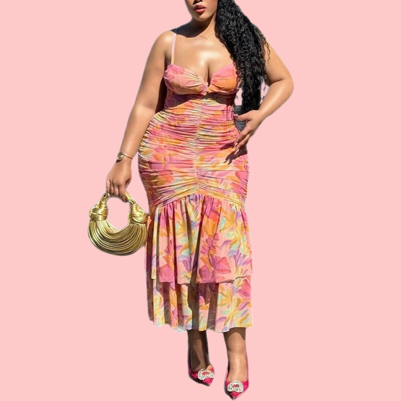 Floral Print Camisole Maxi Dress