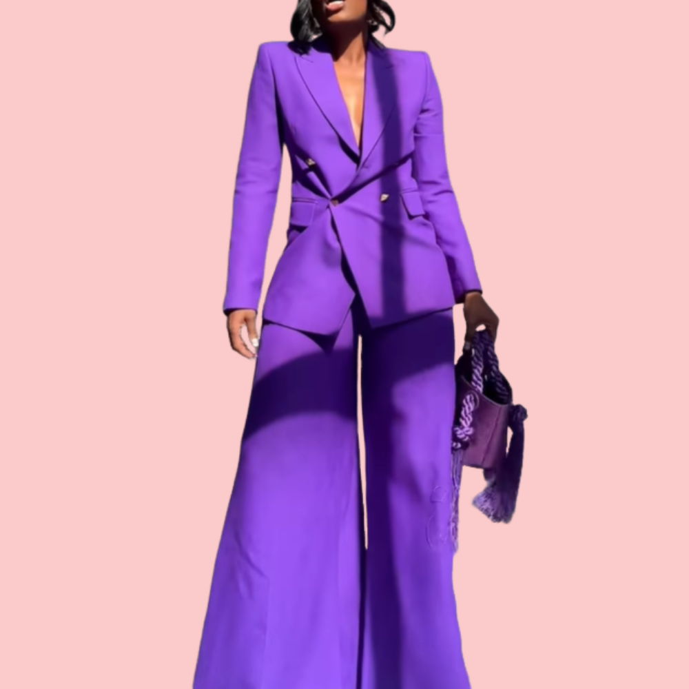 Purple Blazer Two-Piece Set