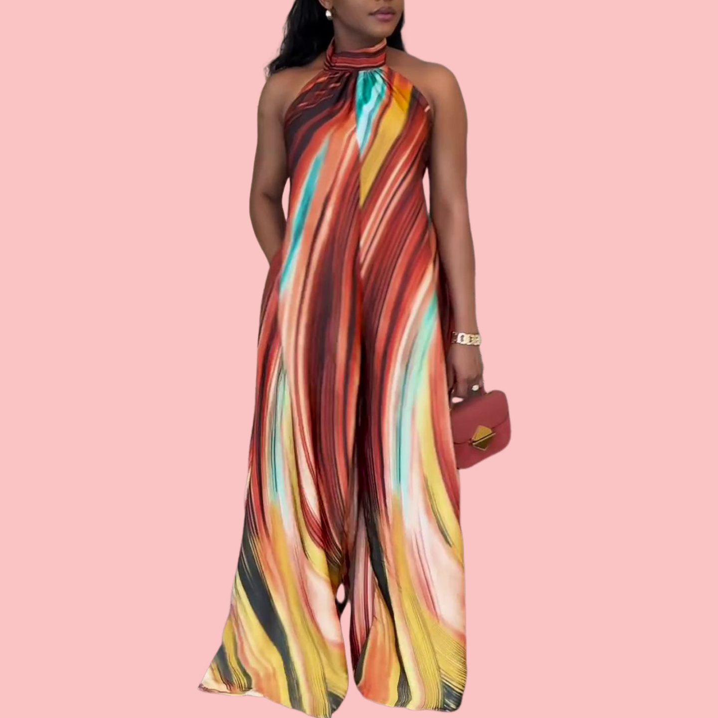 Colorful Tie-Dye Sleeveless Jumpsuit