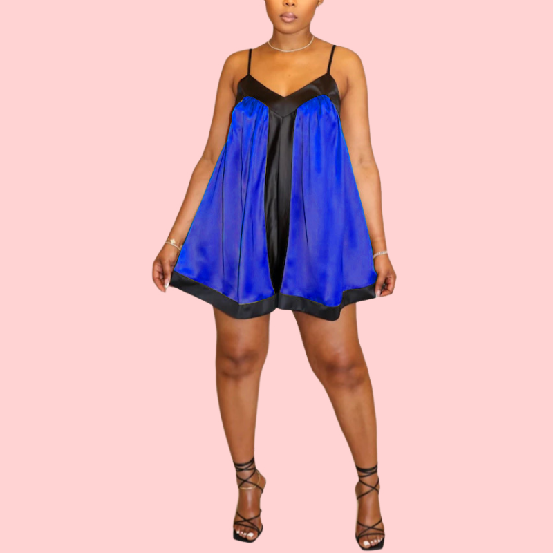 Camisole Colorblock Pocket Romper