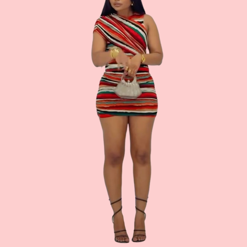 Colorful Knit Mini Dress