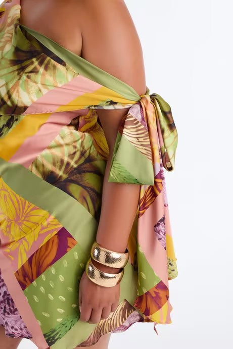 Daydreams Tropical Satin Mini Dress