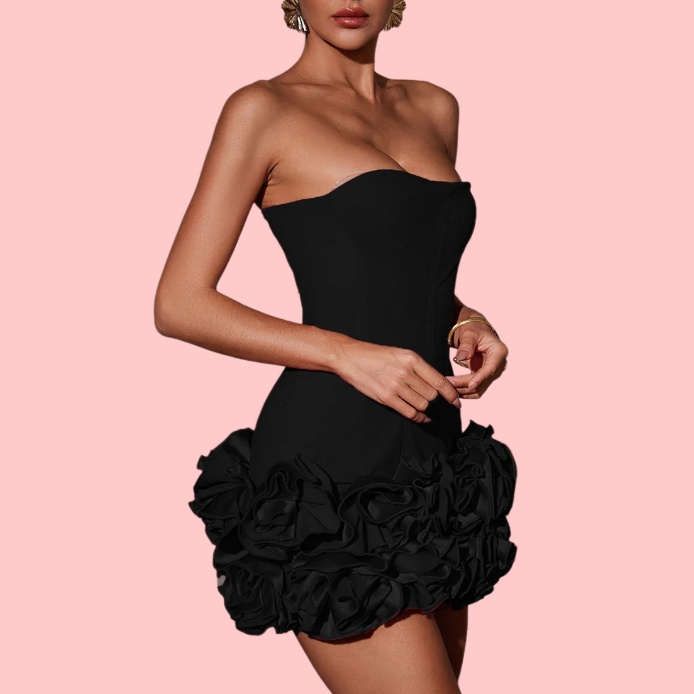 Sheath Rose Mini Dress