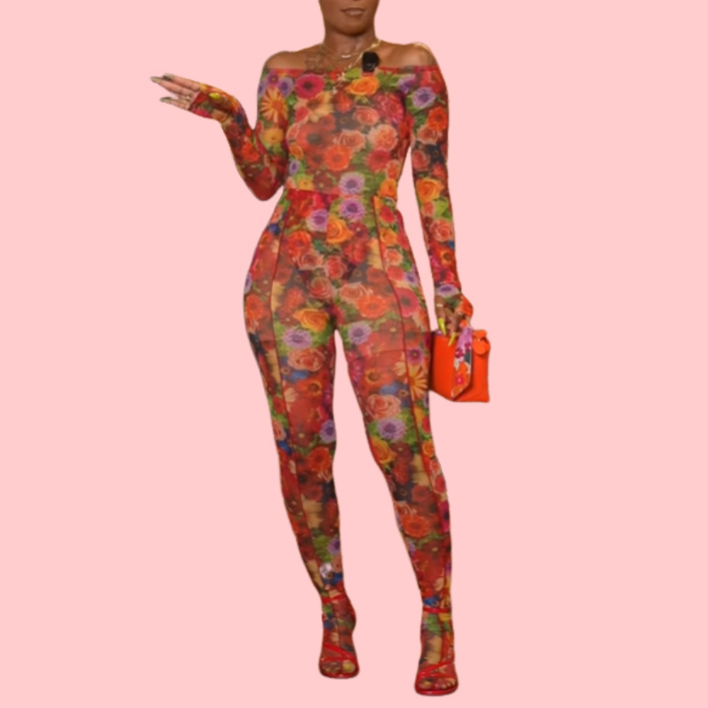 Floral Print Off-the-Shoulder Bodysuit