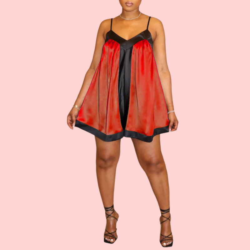Camisole Colorblock Pocket Romper