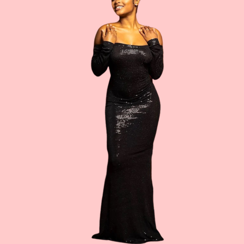 Strapless Sparkling Wrap Dress