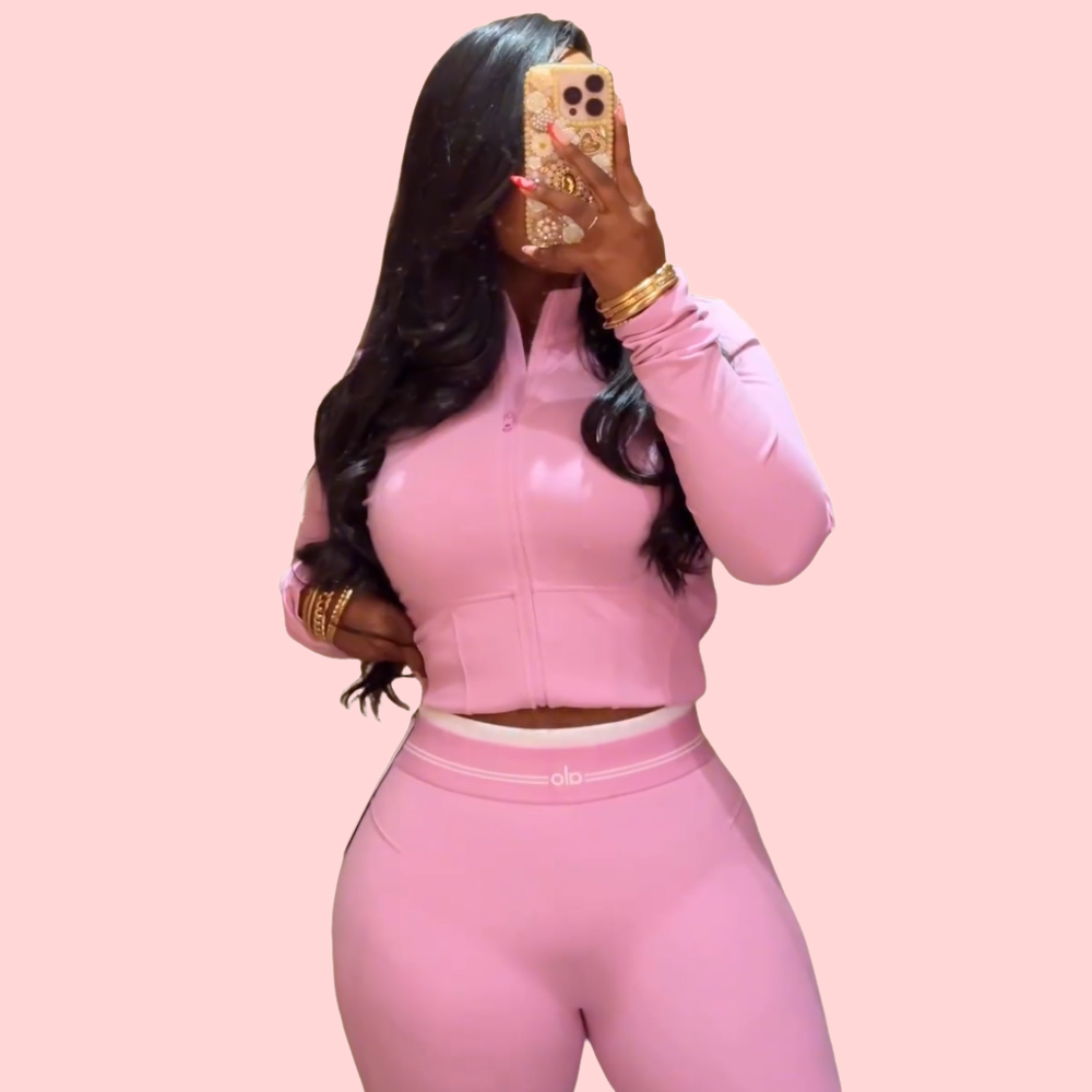 Pink Slim-Fit Two-Piece Set