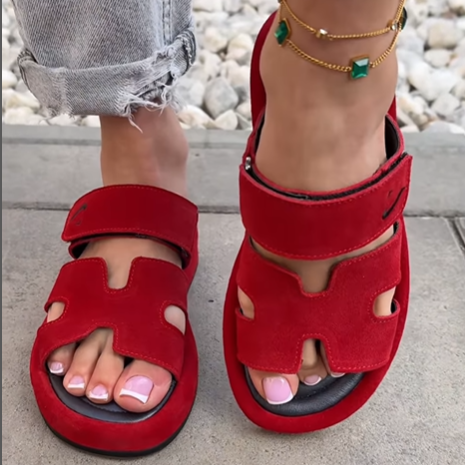 Red Velcro Sandals