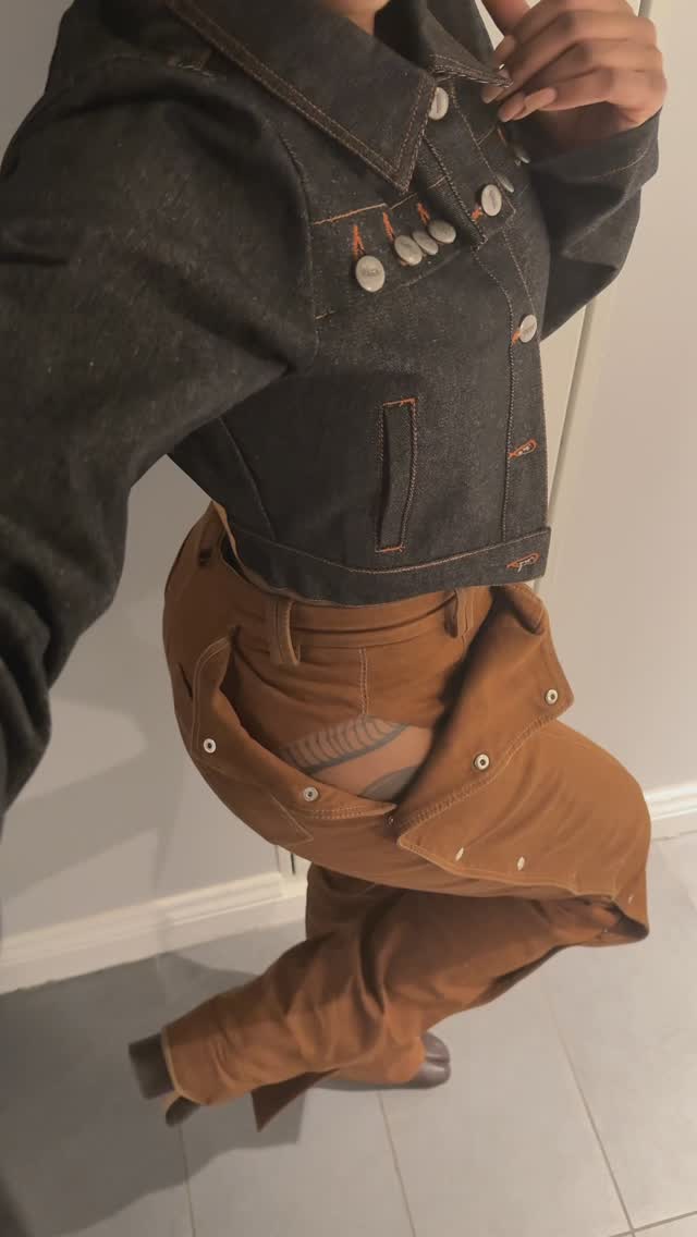 Solid Color Side Button Pants