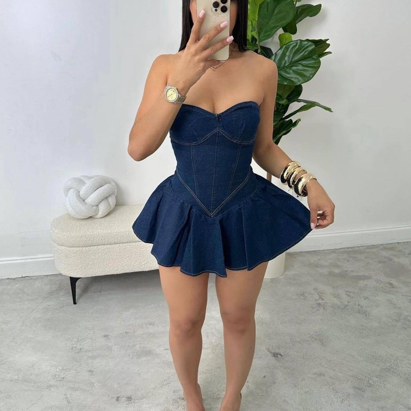 Sheath Denim Mini Dress