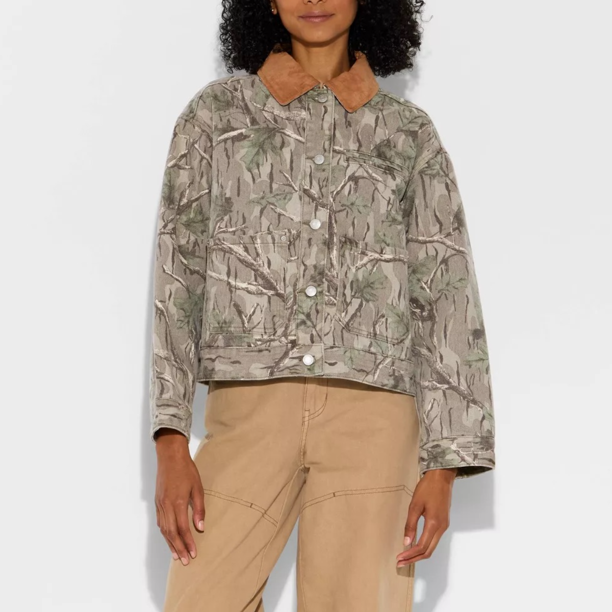 Camouflage Khaki Collar Jacket