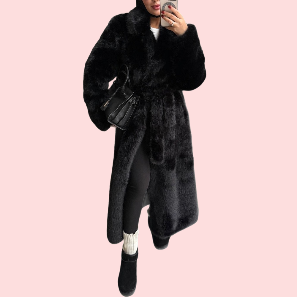 Fur-Trimmed Long Jacket