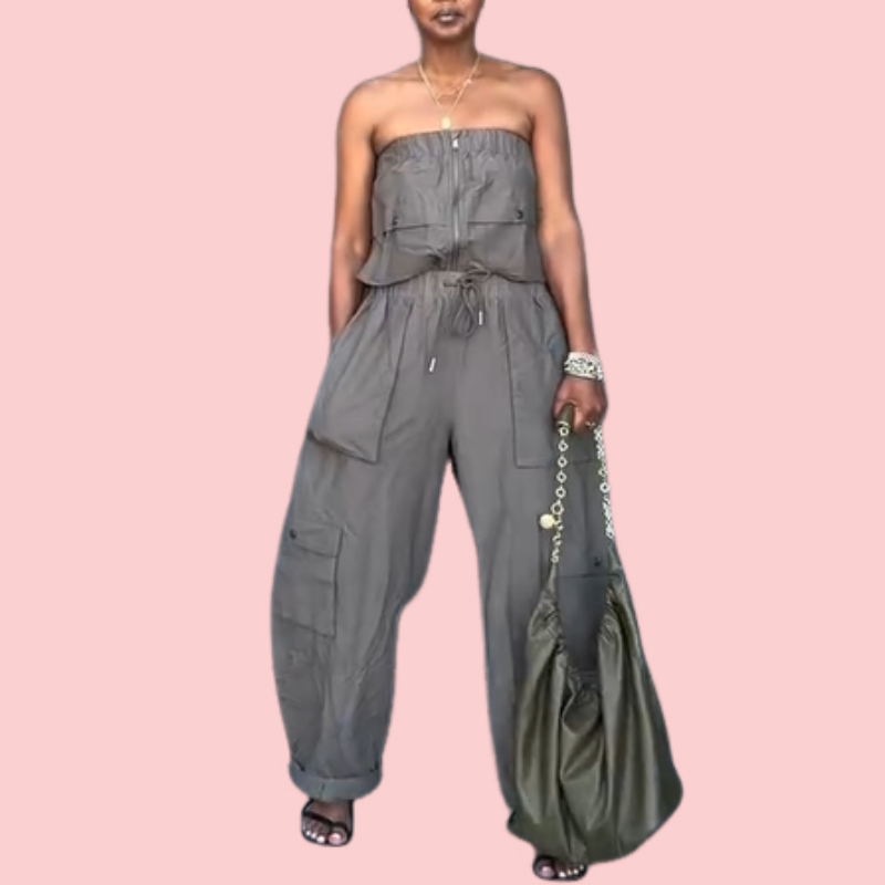 Sheath Zipper Pocket Jumpsuit