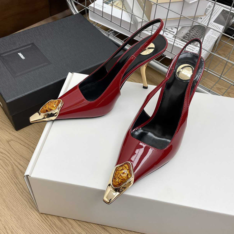 Pointed Toe Jeweled High Heels