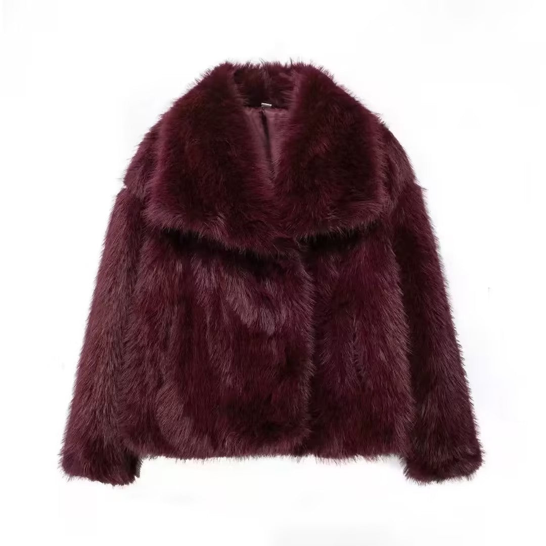 Red Faux Fur Coat