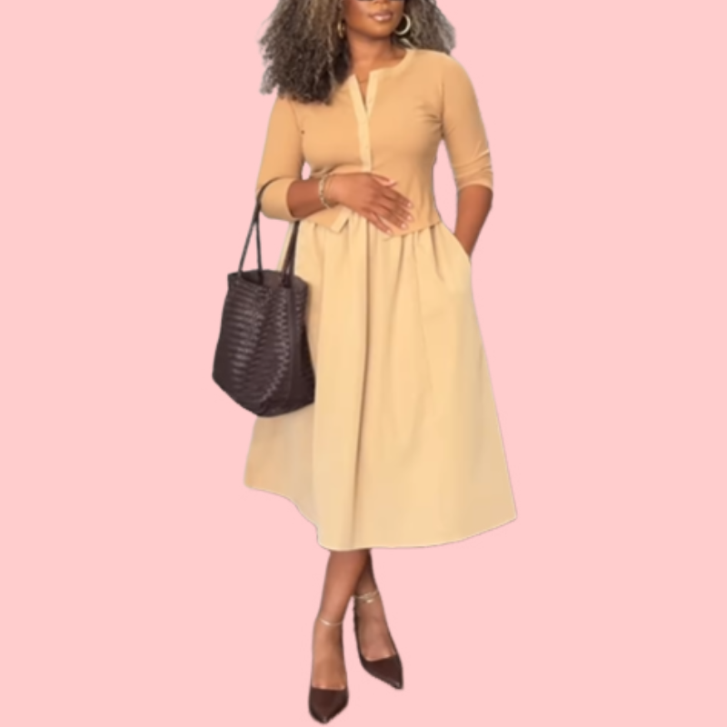 Solid Color Button Down Cardigan & Half Skirt Set