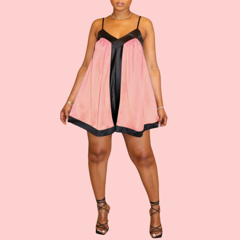 Camisole Colorblock Pocket Romper