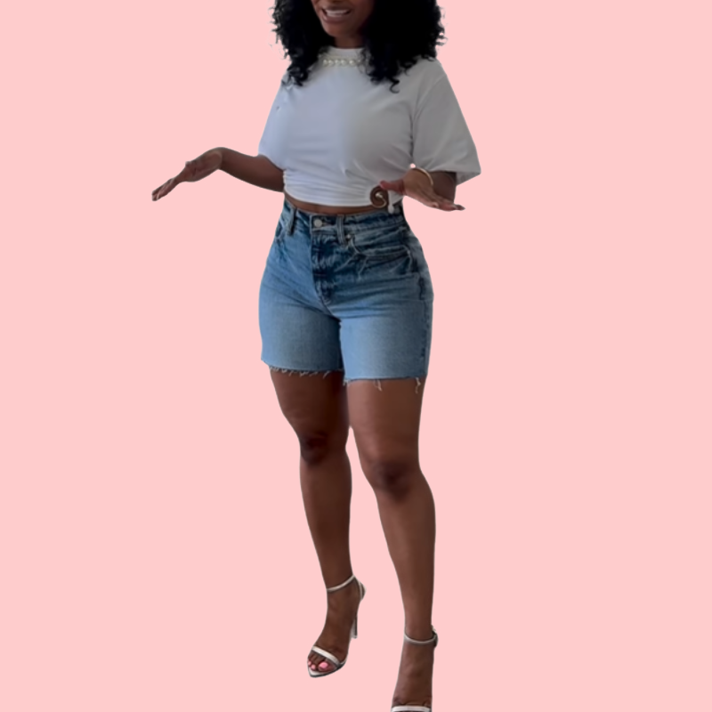 Blue Denim Destroyer Shorts
