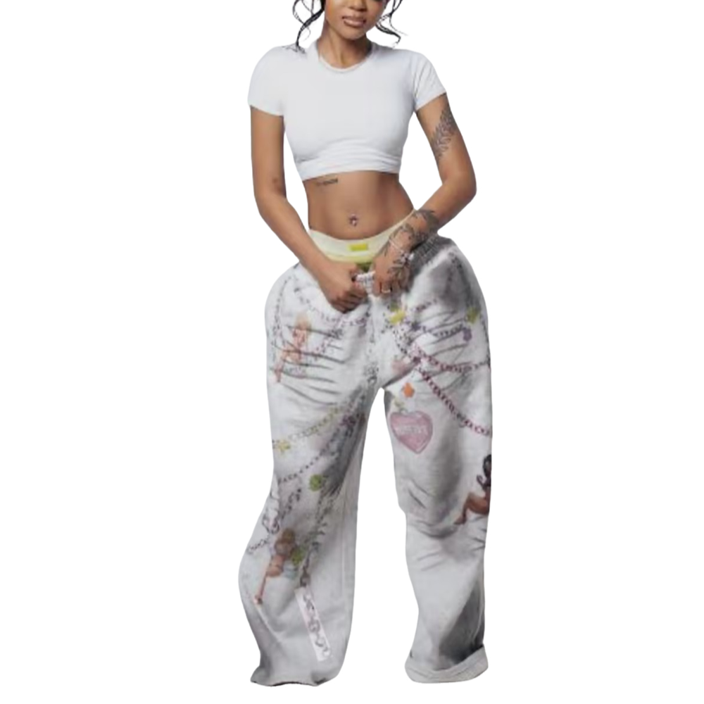 White Graffiti Sweatpants