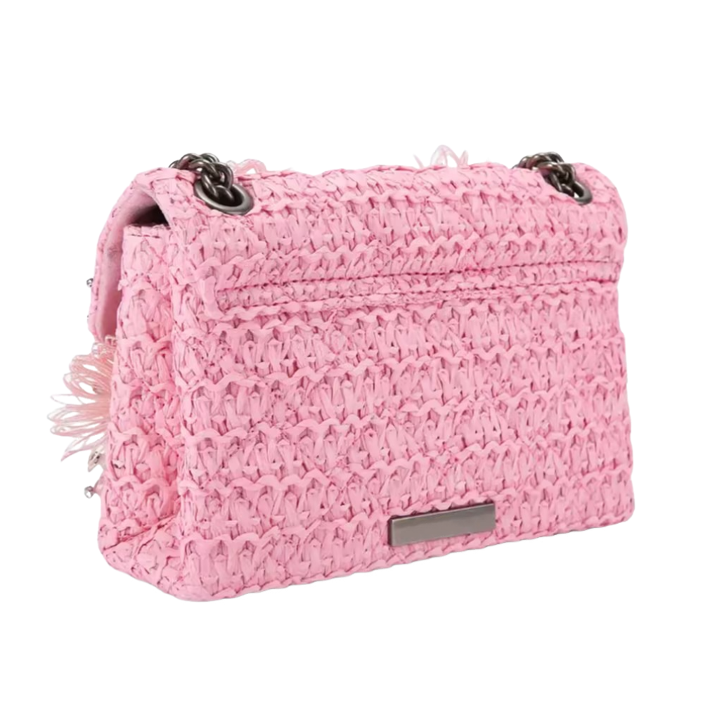 Pink 3D Floral Shoulder Bag