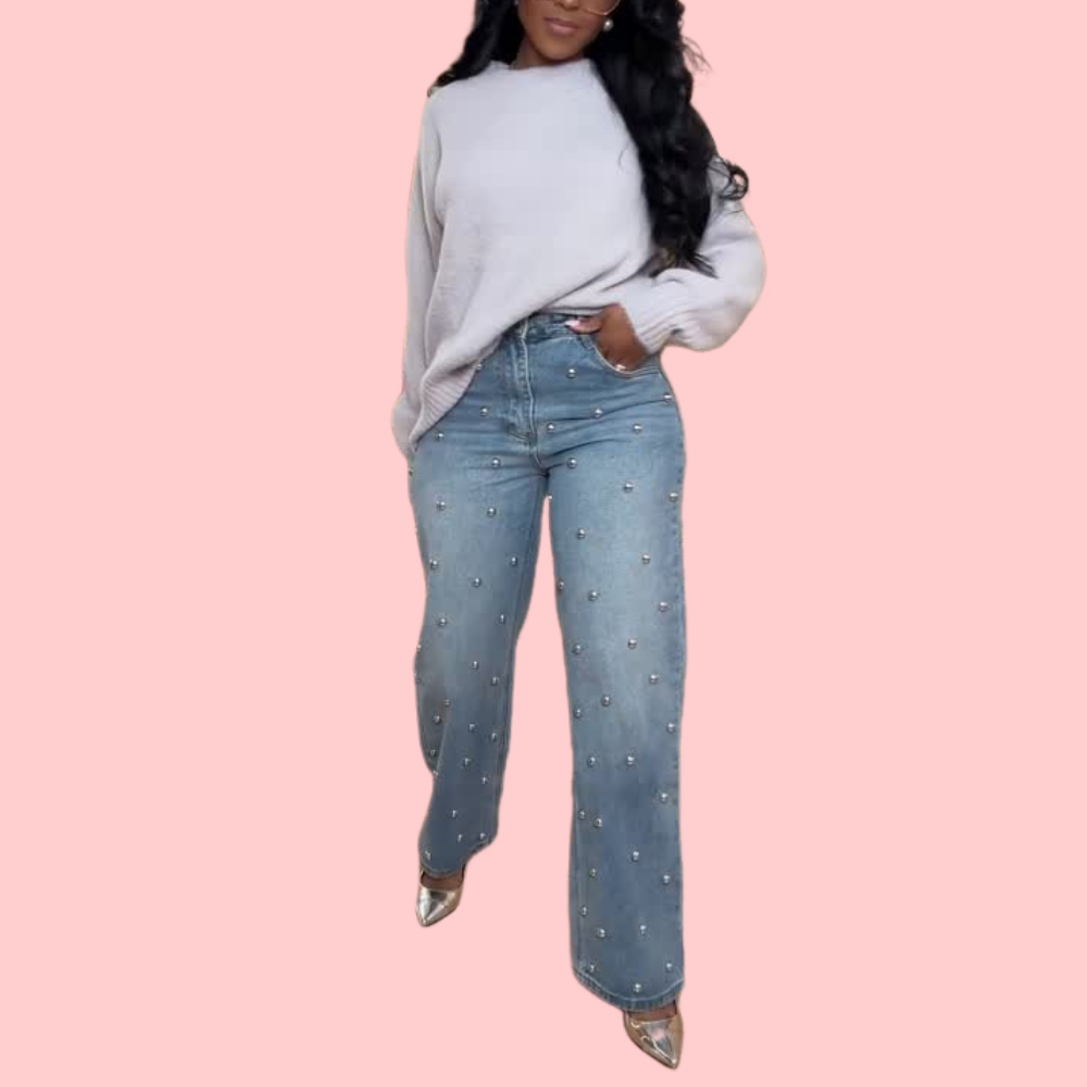 Rinse-Washed Rivet Jeans