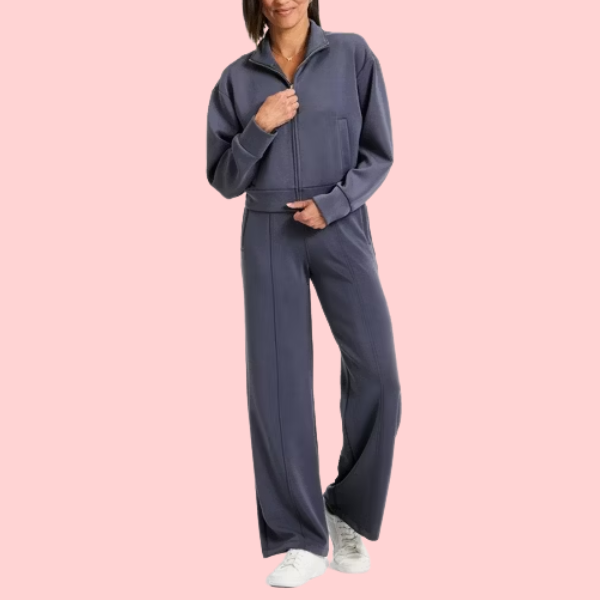 Women's Sandwashed Zipper Jacket & Pants Set